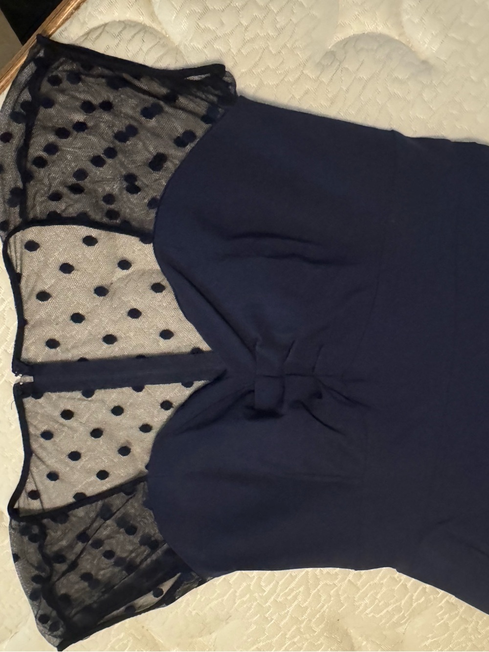 Torrid Navy Sweetheart Dress with Polka Dot Mesh